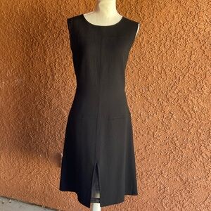 Oscar De La Renta black a-line wool dress sz 12